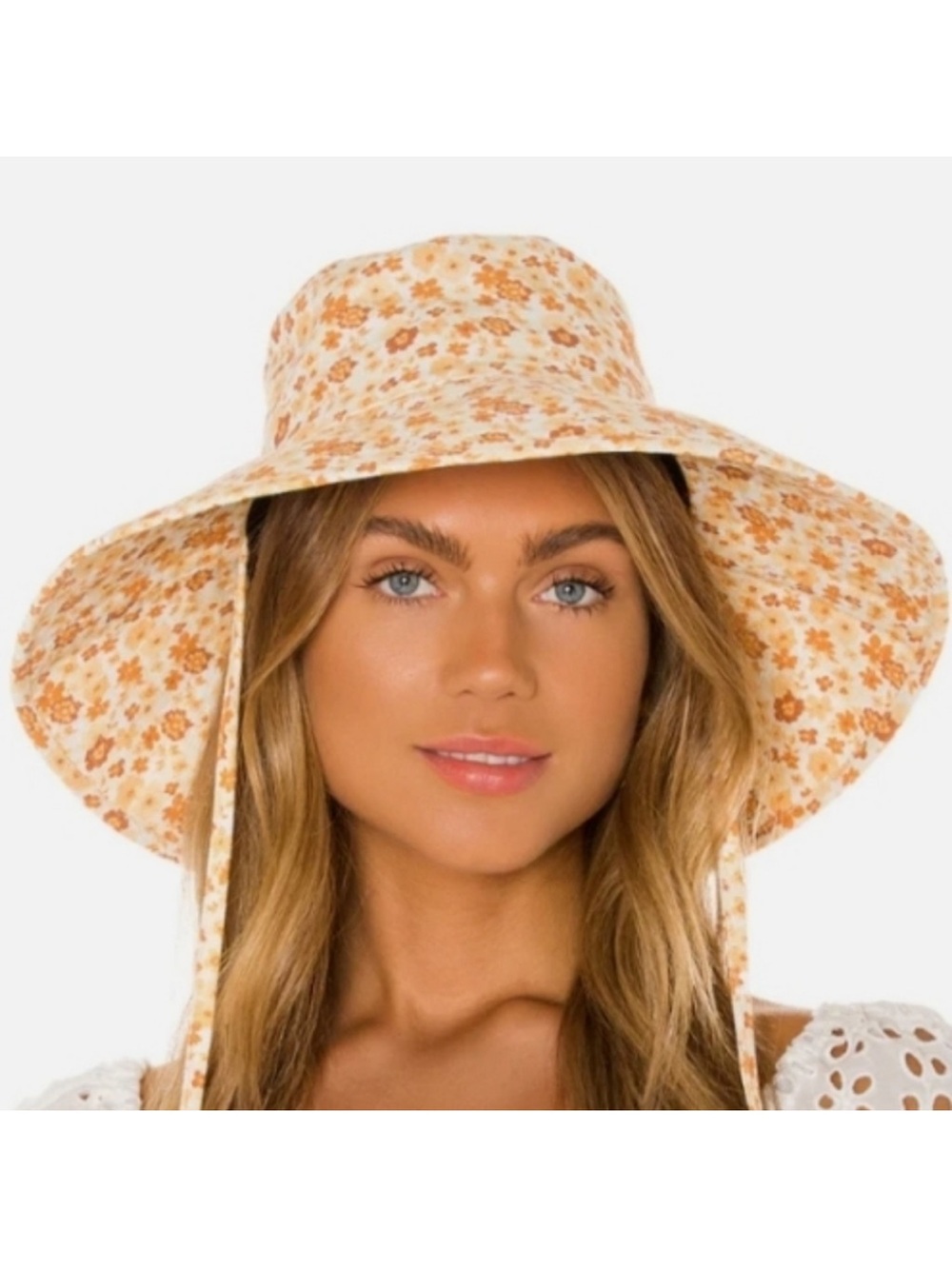 Lack of Color Holiday Bucket Hat in Floral Pattern with Chin Ties